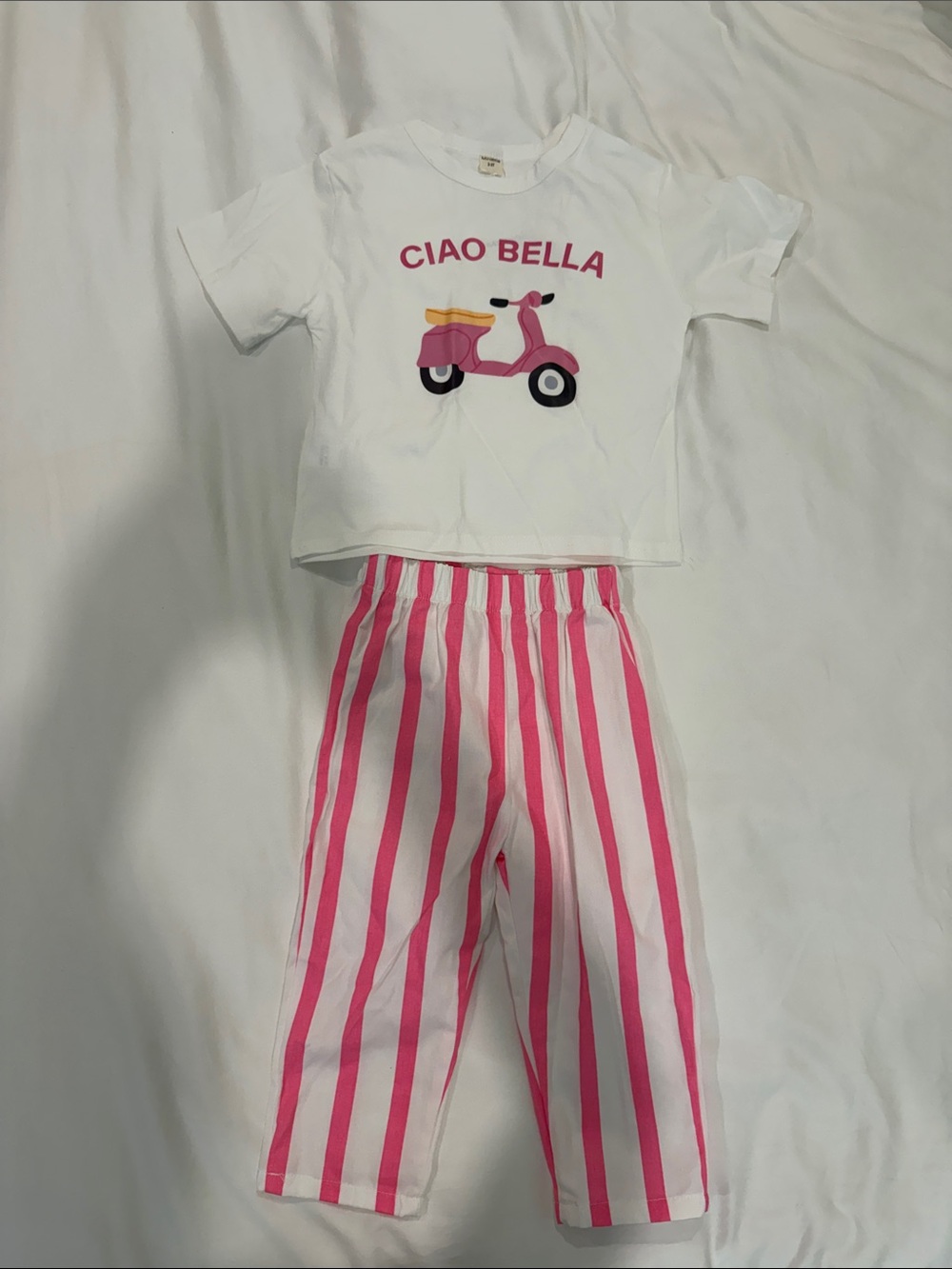 Kids White & Pink "Ciao Bella" Set